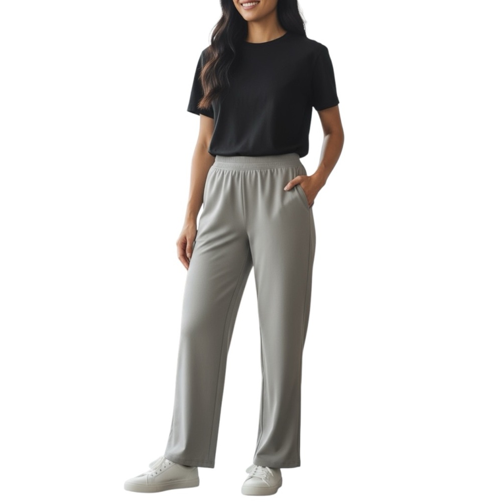 Lululemon Women’s Pants 6 Gray Modal Blend Wide Leg Lounge Yoga Studio Comfort
